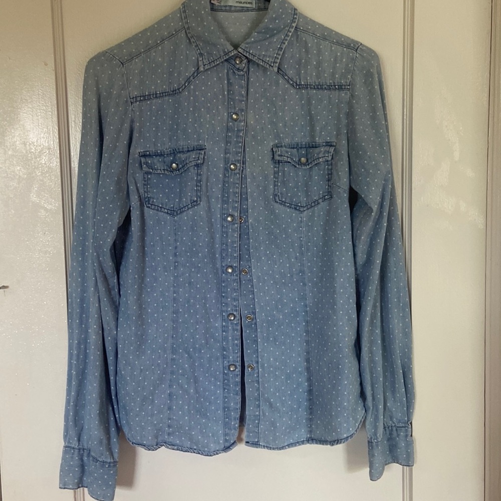 Pearl Button Polka Dot Button Down